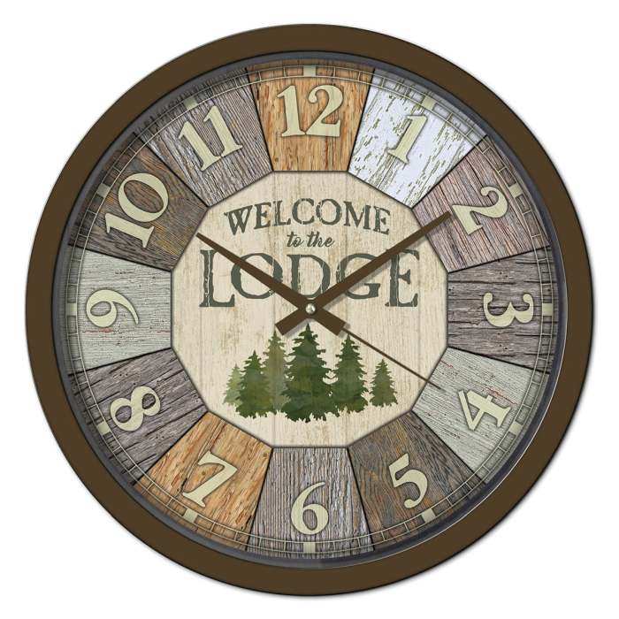 Welcome to the Lodge 15 Inch Decorative Wall Clock